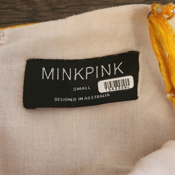 MINKPINK Blaise Sun Dress Golden Paisley Tiered Maxi Dress Lace Up V Neck Small - Picture 6 of 8